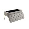 COOLMORE Storage Ottoman, Bedroom End Bench,Upholstered Fabric Storage Ottoman with Safety Hinge, Entryway Padded Footstool