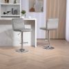 COOLMORE Bar Stools with Back and Footrest Counter Height Dining Chairs 2PC/SET,360¬∞ Velvet Swivel Bar Stools Set of 2