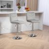 COOLMORE Bar Stools with Back and Footrest Counter Height Dining Chairs 2PC/SET,360¬∞ Velvet Swivel Bar Stools Set of 2