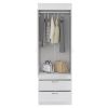 Lisboa Armoire, Rod, Double Door, Two Drawers, Metal Handles -White