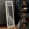 3 Color Lighting Mirror with LED Lights, 64"x21" Lighted Floor Standing Mirror with Stand