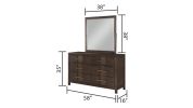 Kenzo Modern Style 6-Drawer Dresser Made with Wood in Walnut