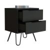 Nuvo 2 Nightstand,Two Drawers, Hairpin Legs