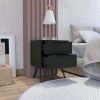 Nuvo 2 Nightstand,Two Drawers, Hairpin Legs