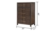 Kenzo Modern Style 5-Drawer Chest Made with Wood in Walnut
