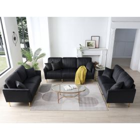 3 Pieces Sectional Sofa Set for Living Room, 2 pieces of two-seater sofas and 1 piece of 3-seater sofas, , 3 Pcs Couch Set with