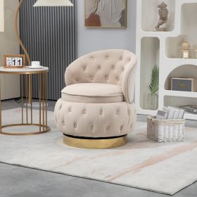 360 Degree Swivel Cuddle Barrel Accent Storage Chairs, Round Armchairs with Wide Upholstered, Fluffy Velvet Fabric Chair for Living Room, Bedroom