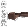 Suede Loveseat and Sofa Set for Living Room, Modern D√©cor Couch Sets for Living Room, Bedrooms with Solid Wood Frame (Dark Brown)