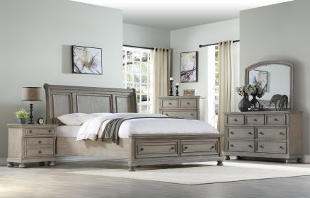 Antique Gray 5 Drawer Chest