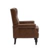 COOLMORE Wood Frame Armchair, Modern Accent Chair Lounge Chair with Sturdy Wood Legs for Living Room Bedroom(Brown PU)
