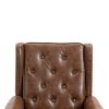 COOLMORE Wood Frame Armchair, Modern Accent Chair Lounge Chair with Sturdy Wood Legs for Living Room Bedroom(Brown PU)