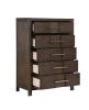 Kenzo Modern Style 5-Drawer Chest Made with Wood in Walnut