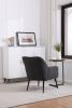 Modern Mid Century Chair velvet Sherpa Armchair for Living Room Bedroom Office Easy Assemble(Dark Grey)