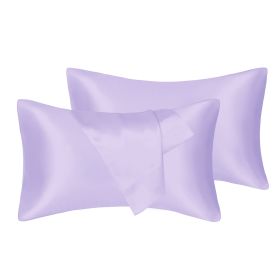 75D Satin Artificial Silk Pillowcase (Option: Purple-Queen 20X30in-1pcs)