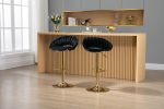 COOLMORE Swivel Bar Stools Set of 2 Adjustable Counter Height Chairs with Footrest for Kitchen, Dining Room 2PC/SET