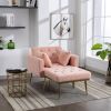 36.61'' Wide Modern Accent Chair With 3 Positions Adjustable Backrest, Tufted Chaise Lounge Chair
