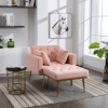 36.61'' Wide Modern Accent Chair With 3 Positions Adjustable Backrest, Tufted Chaise Lounge Chair