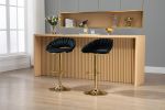 COOLMORE Swivel Bar Stools Set of 2 Adjustable Counter Height Chairs with Footrest for Kitchen, Dining Room 2PC/SET