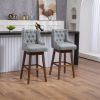 COOLMORE Bar Stools Set of 2 Counter Height Chairs with Footrest for Kitchen