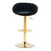 COOLMORE Swivel Bar Stools Set of 2 Adjustable Counter Height Chairs with Footrest for Kitchen, Dining Room 2PC/SET