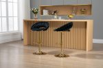 COOLMORE Swivel Bar Stools Set of 2 Adjustable Counter Height Chairs with Footrest for Kitchen, Dining Room 2PC/SET