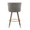 COOLMORE Counter Height Bar Stools Set of 2 for Kitchen Counter Solid Wood Legs with a fixed height of 360 degrees