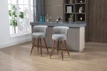 COOLMORE Counter Height Bar Stools Set of 2 for Kitchen Counter Solid Wood Legs with a fixed height of 360 degrees
