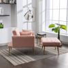36.61'' Wide Modern Accent Chair With 3 Positions Adjustable Backrest, Tufted Chaise Lounge Chair