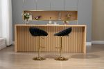 COOLMORE Swivel Bar Stools Set of 2 Adjustable Counter Height Chairs with Footrest for Kitchen, Dining Room 2PC/SET