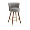 COOLMORE Counter Height Bar Stools Set of 2 for Kitchen Counter Solid Wood Legs with a fixed height of 360 degrees