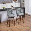 COOLMORE Bar Stools Set of 2 Counter Height Chairs with Footrest for Kitchen