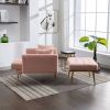 36.61'' Wide Modern Accent Chair With 3 Positions Adjustable Backrest, Tufted Chaise Lounge Chair