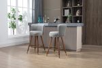 COOLMORE Counter Height Bar Stools Set of 2 for Kitchen Counter Solid Wood Legs with a fixed height of 360 degrees