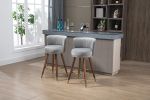 COOLMORE Counter Height Bar Stools Set of 2 for Kitchen Counter Solid Wood Legs with a fixed height of 360 degrees