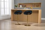 COOLMORE Swivel Bar Stools Set of 2 Adjustable Counter Height Chairs with Footrest for Kitchen, Dining Room 2PC/SET