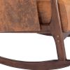 COOLMORE Rocking Chair With Ottoman, Mid-Century Modern Upholstered Fabric Rocking Armchair, Rocking Chair Nursery with Thick Padded Cushion