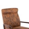 COOLMORE Rocking Chair With Ottoman, Mid-Century Modern Upholstered Fabric Rocking Armchair, Rocking Chair Nursery with Thick Padded Cushion
