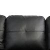 Black Faux Leather 3-Piece Couch Living Room Sofa Set