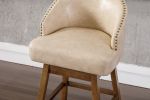 COOLMORE Bar Stools Set of 2 Counter Height Chairs with Footrest for Kitchen, Dining Room And 360 Degree Swivel