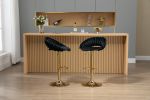 COOLMORE Swivel Bar Stools Set of 2 Adjustable Counter Height Chairs with Footrest for Kitchen, Dining Room 2PC/SET