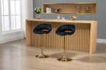 COOLMORE Swivel Bar Stools Set of 2 Adjustable Counter Height Chairs with Footrest for Kitchen, Dining Room 2PC/SET