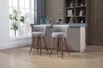 COOLMORE Counter Height Bar Stools Set of 2 for Kitchen Counter Solid Wood Legs with a fixed height of 360 degrees