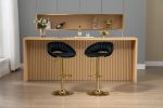COOLMORE Swivel Bar Stools Set of 2 Adjustable Counter Height Chairs with Footrest for Kitchen, Dining Room 2PC/SET