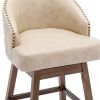 COOLMORE Bar Stools Set of 2 Counter Height Chairs with Footrest for Kitchen, Dining Room And 360 Degree Swivel