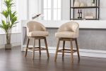 COOLMORE Bar Stools Set of 2 Counter Height Chairs with Footrest for Kitchen, Dining Room And 360 Degree Swivel