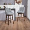 COOLMORE Bar Stools Set of 2 Counter Height Chairs with Footrest for Kitchen