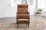 COOLMORE Rocking Chair With Ottoman, Mid-Century Modern Upholstered Fabric Rocking Armchair, Rocking Chair Nursery with Thick Padded Cushion